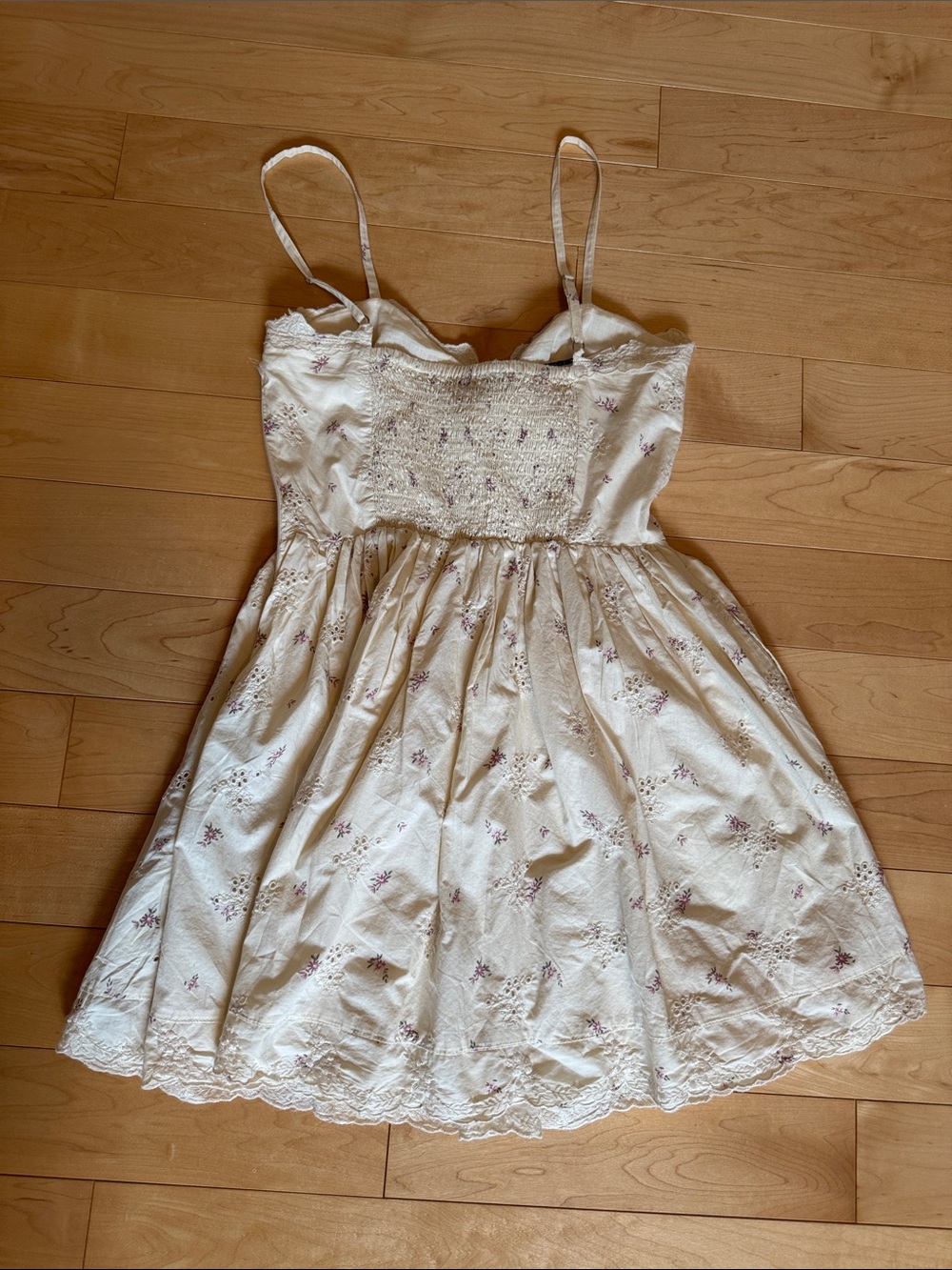 Zara Cream Floral Lace-Trim Sundress - Picture 2 of 3